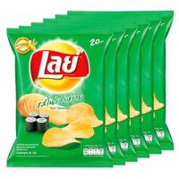 ราคา โปรสุดพิเศษ!!! เลย์ คลาสสิค มันฝรั่งแผ่นเรียบ รสโนริสาหร่าย 52กรัม x 6 ถุง Lay's Classic Potato Chip Nori Seaweed Flav (7965893390)