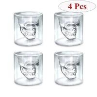 ราคา 4 Pcs Skull Head Wine Glass Mug Crystal Beer Whiskey Shot Double Glass Cup Vodka Drinking Bar Club Beer Wine Glass Bottl (22183560092)
