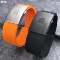 ราคา สายยางซิลิโคนสําหรับ Tissot TOUCH COLLECTION EXPERT SOLAR Series T091T013 T081 สีดําสีส้มสร้อยข้อมือผู้ชาย 20 มม.21 มม. (57758055017)