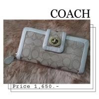 ราคา COACH แท้ กระเป๋าสตางค์ใบยาวซิปรอบ มือสอง (17457133569)
