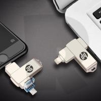 ราคา HP USB 3.0 1TB 3 in 1 หมุน OTG โลหะกันน้ําความเร็วสูง U Disk Pendrive (41116797738)