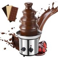 ราคา 4 ชั้นไฟฟ้าช็อกโกแลต Fondue Fountain Machine สําหรับงานปาร์ตี้สแตนเลสสตีลช็อกโกแลต Melt Fondue สําหรับ Melts Cheese Candy Liqueur BBQ ซอส Dip สตรอเบอร์รี่ / Apple Wedges / Veget (26357697528)