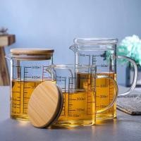 ราคา 400-1000ml Household Food Grade Borosilicate Glass Measuring Cups Pot Kettle Kitchen Milk Tea Convenient Durable Jug wit (25226564704)
