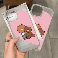ราคา ส่งจากไทย เคสของไอโฟน11 หมีบราวน์หัวใจชมพู เคสแบบด้านสำหรับIPhone7/8PLUS 12 13 16 14 15 11 Pro PROMAX X XR XSMAX ป้องกัน (24295379779)