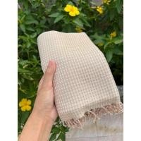 ราคา ผ้าคลุมไหล่หมักโคลน ผ้าฝ้ายทอมือ สีครีมอ่อนลายลูกหวาย (22787053285)