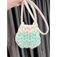 ราคา กระเป๋าไหมพรมยักษ์แฮนด์เมด สไตล์เกาหลี แบบสาย cross body สีเขียวมิ้นท์ (23719108721)