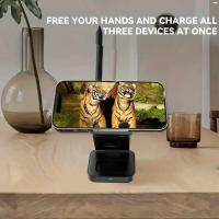 ราคา ❥ 3 In 1แท่นชาร์จไร้สายแบบแม่เหล็กพับได้สำหรับ Iphone 15 (25641862840)