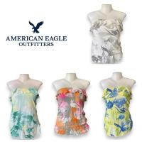 ราคา American Eagle (SA168) เสื้อเกาะอก มีซัพพอร์ตบรา ผ้ายืด ผ้านุ่ม ลายใบไม้ ของแท้ (28069393941)