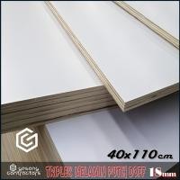 ราคา ไม้อัดเมลามีนสีขาว 18mm 40x110 cm (110x40 cm) ไม้อัดขาวด้าน 1 หน้า 18 mm 40x110 cm (55808054151)