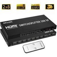 ราคา HDMI 2 In 8 Out 4K x 2K 3D 1080p HDMI Splitter 2x8 HD HDMI Switch (11296095351)