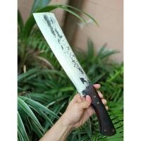 ราคา มีดแรมโบ้ Rambo มีดใบตาย อีตัด คัตติ้ง มีดเดินป่า มีดแคมป์ 12.4” SUP9 fulltang ผิวไฟ ด้ามไม้พะยูง หมุดทองเหลือง (29930597325)