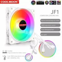 ราคา พัดลมเคส Coolmoon Bright Moon JF1 ARGB 3pin 5V 4pin PWM 120mm. 1800RPM (18663123579)