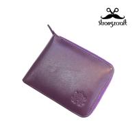 ราคา กระเป๋าสตางค์หนังแท้ซิปรอบ (สีม่วง) (443156316)
