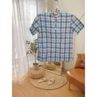ราคา เสื้อเชิ้ตแขนสั้นลายผ้าขาวม้า ป้ายOlive des Olive มือ2 (24994397771)