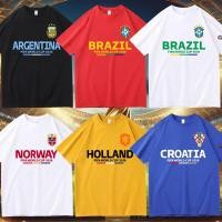 ราคา เสื้อยืดแขนสั้นผ้าฝ้ายแท้ ลายฟุตบอลทีมชาติ (Unisex) – เยอรมนี, ฝรั่งเศส, สเปน, อาร์เจนตินา, บราซิล (ฟุตบอลโลก 2026 สหรัฐ (46558887342)