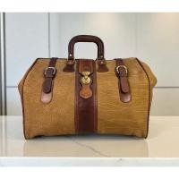 ราคา กระเป๋าเดินทางหนังแท้หนังช้างวินเทจ handmade หนังหายากมือสองนำเข้า 22 x 11 x16.5 นิ้ว มือสองนำเข้าสภาพสวย (42714225353)