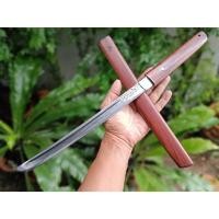 ราคา ดาบซามูไร มีดซามูไร ดาบสั้น มีดดาบ Wakizashi Samurai sword ดาบญี่ปุ่น ใบ 12’’ เหล็กผานไถ ตีร้อน Habaki สแตนเลส ไม้พะยูง (25512321538)