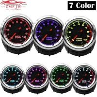 ราคา 52MM 7 Color Backlight Tachometer RPM Meter 4/6/8 Cylinders Car GaugeLCD Digital Display Car Refit (52605629018)