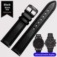 ราคา [เครื่องมือติดตั้งฟรี] TIMEX TIMEX สายนาฬิกาหนังแท้เหมาะสําหรับ TW2R71800 T2N794 Black Pin Buckle Cowhide Strap Men (57108809308)