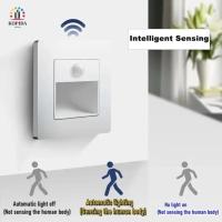 ราคา WILLIS 2 ชิ้น PIR Motion Sensor, Step Lamp บันไดกรณีโคมไฟโคมไฟติดผนัง Led แบบฝัง, 2 W โคมไฟติดผนัง Night Light ทางเดินบันไดขั้นตอนโคมไฟติดผนังในร่ม (49007330101)