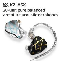 ราคา KZ ASX พร้อมส่งจากกทม. หูฟังอินเอียร์ 20BA 10 ไดรเวอร์ BA ต่อข้าง เบสหนัก In-ear monitor Balanced armature HiFi (3866964605)