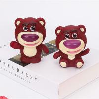 ราคา น่ารักสตรอเบอร์รี่หมีเค้กวันเกิดเครื่องประดับตกแต่งเคลือบสีม่วงน่ารักหมีอบตุ๊กตาด้านบน (20361326107)