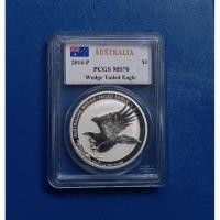 ราคา เหรียญเกรด PCGS MS 70 - Australia Wedge-Triled Eagle Silver Dollar 2014-P #เนื้อเงิน .999 Silver (41103028403)