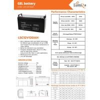 ราคา Lumira แบตเตอรี่โซล่าเซลล์ 12V 120Ah Deep Cycle รุ่น LSC-12V120A (49607037044)