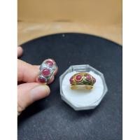ราคา แหวนพลอยทับทิมอัฟฟริกาแท้ (4เม็ด) ตัวเรือนเงินแท้ชุบเงิน หรือชุบทอง 92.5%(ว.35) (20496355787)