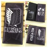 ราคา Anime Attack on Titan Levi Black Long Men Wallet Mikasa Cartoon Purse (57857403705)