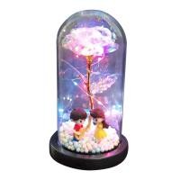 ราคา Choo1/2/3 Galaxy Rose Flowers Forever Rose Colourful Light Dome ใน Glass LED (57308735417)