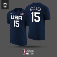 ราคา เสื้อบาสเก็ตบอลผู้ชายและผู้หญิง NBA เสื้อยืดบาสเก็ตบอล USA Basketball 2021 No. 15 Devin BOOKER - NAVY เสื้อยืด NBA เสื้อยืดบาสเก็ตบอล (42522725590)