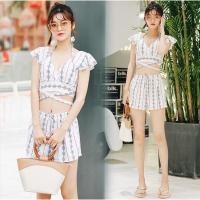 ราคา New ชุดว่ายน้ำแฟชั่น เซ็ท 3 ชิ้น เสื้อ+กางเกงบิกินี่+กางเกงขาสั้น เสื้อดีเทลสายไขว้เอว สีขาว ไซส์ XL (12055030112)