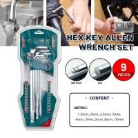 ราคา 9PCS ชุด KUNCI ALLEN 9PCS Allen ชุดกุญแจ Ball Point Hex Torx ประแจชุดเครื่องมือไขควง Spline Key ยาวพิเศษ (29537934970)