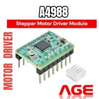 ราคา A4988 โมดูลขับสเต็ปปิ้งมอเตอร์ Stepper Motor Driver Module (for 3D Printer) สีเขียว พร้อม Heatsink (17399010382)