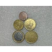 ราคา Set เหรียญต่างประเทศ เหรียญ Euro สเปน Spain 5 เหรียญ ใช้แล้ว (41700542152)