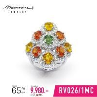 ราคา Memorine Jewelry แหวนเงินแท้ 925 ฝังแฟนซีแซฟไฟร์ : RV026/1MC (40901015390)