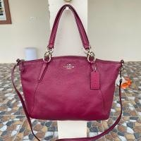 ราคา Coach พัด แท้ หนังแท้สีชมพูม่วง มือสองตำหนิตามการใช้งาน (27765686107)