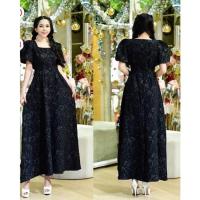 ราคา เซลล์งานป้ายมือ 1 size XL ป้ายแพลตตินั่มแบรนด์ เดรสยาวผ้าทอนูนสีดำ เดรสสีดำ (16058193265)