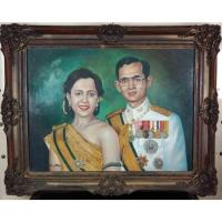 ราคา 317.ภาพวาดสีน้ำมันพระบรมสาทิสลักษณ์ ในหลวงรัชกาลที่9 และสมเด็จพระบรมราชินีนาถในรัชกาลที่9 (23781879237)