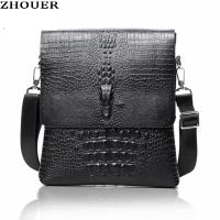 ราคา กระเป๋าสะพายไหล่หนังจระเข้แฟชั่นคลาสสิกสำหรับผู้ชาย (951938411)