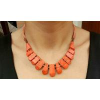ราคา สร้อยคอ หินปะการัง สีแดง แฮนเมด Red Coral Beads Tassels Necklace Handmade Vintage Ethnic Tribal Gemstone Jewelry (16594818895)
