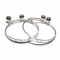 ราคา TANITTgems กำไลข้อเท้าเด็กกระพรวนคู่เงินสลักลายดอกไม้#560 (453200023)