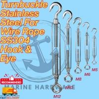 ราคา Turnbuckle Stainless Steel For Wire Rope SS304 Hook & Eye (5mm, 6mm, 8mm, 10mm, 12mm) (52202192359)