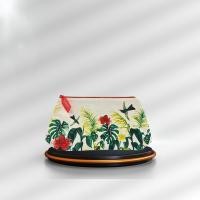 ราคา กระเป๋าเครื่องสําอางค์ ผ้ากระสอบหนาสวยทนทาน ใบใหญ่ทรงสวยเนื้อผ้าดี (ลายดอกไม้สีแดง) Clarins (28515842733)