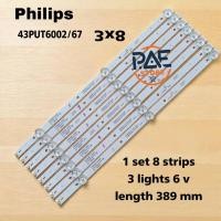 ราคา #ฟิลิปส์ Philips หลอดเเบล็คไลท์ LED Backlight PHILIPS 43PUT6002S/67 43PFT5853S มี 2 เวอร์ชั่น 3ดวง/8 แถว และ 4 ดวง/8 แถว (27514650079)