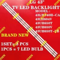ราคา ใหม่ 3PCS LED แถบสําหรับ LG 43 "ทีวี LED BACKLIGHT LG43LW340H-CA 43LH604V 43LW340H-CA 43UH650T 43UH650V 43UH650T-TB LC430D FJ M1A Rev2550 215 2 (44428500651)