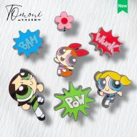 ราคา TOMONI Slipper Sticker, Powerpuff Girl Cartoon Character Theme Metal Slipper Charm vhm143 (51807425416)