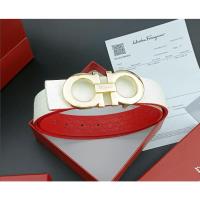 ราคา Salvatore Ferragamo Philagmu ลายเกือกม้าสีขาวหนังแท้ธุรกิจสบายๆเข็มขัดผู้ชาย-leth26 (45359312839)