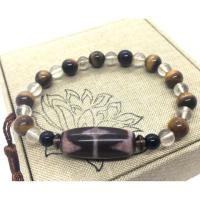 ราคา Double Tiger Tooth Dzi Double Tiger Dzi พร้อมสร้อยข้อมือคริสตัลไทเทเนียมหินตาเสือสีเหลือง (44706089560)